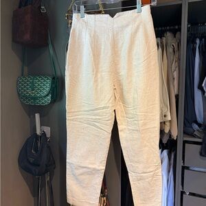 Zara Cream Linen Trousers